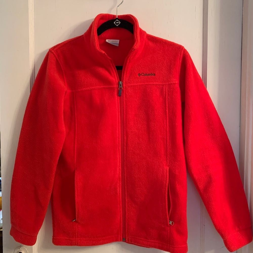 Gently used Red Columbia fleece jacket. Size 14/16 (kids large).